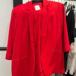 EXPRESS RED BOYFRIEND FIT BLAZER